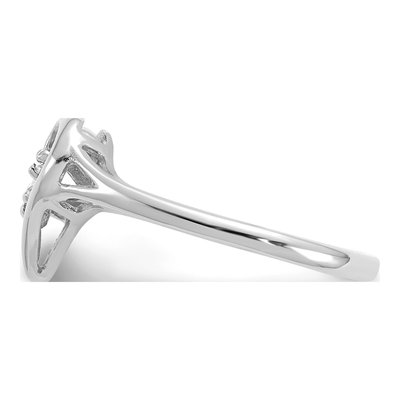 14K White Gold Diamond Swirled Heart Ring – view 4