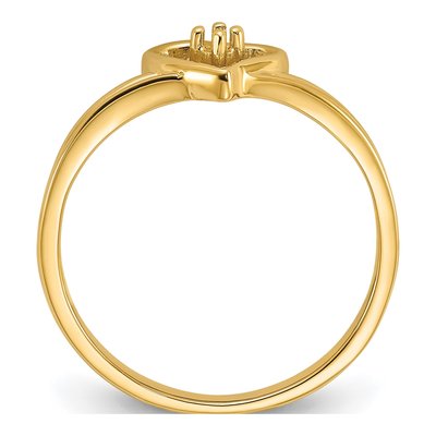 14K Yellow Gold Heart Ring Mounting – view 2