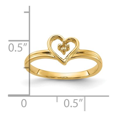 14K Yellow Gold Heart Ring Mounting – view 3