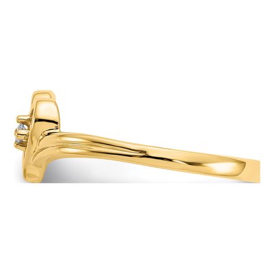 14K Yellow Gold Diamond Heart Ring – view 3