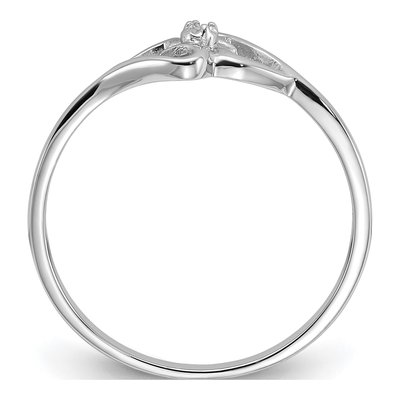 14K White Gold Heart Ring Mounting – view 3