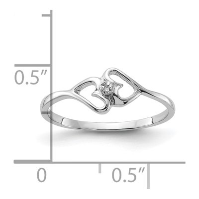 14K White Gold Heart Ring Mounting – view 4