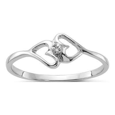 14K White Gold Heart Ring Mounting