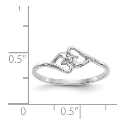 14K White Gold Diamond Two Hearts Ring – view 6