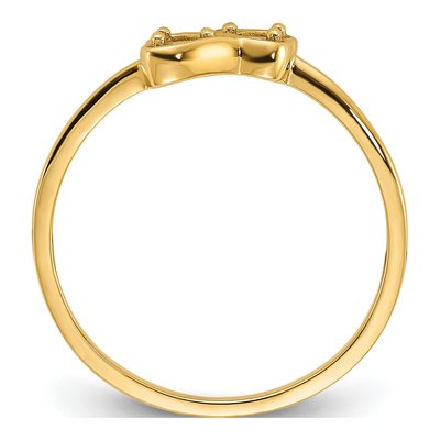 14K Yellow Gold Diamond Heart Ring Mounting – view 2