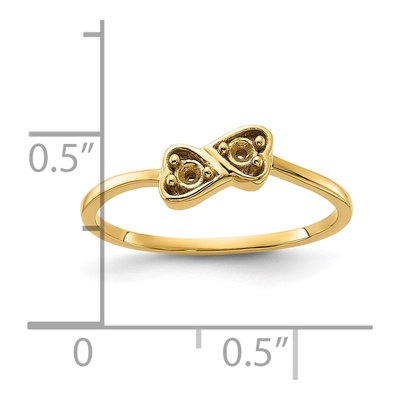 14K Yellow Gold Diamond Heart Ring Mounting – view 3