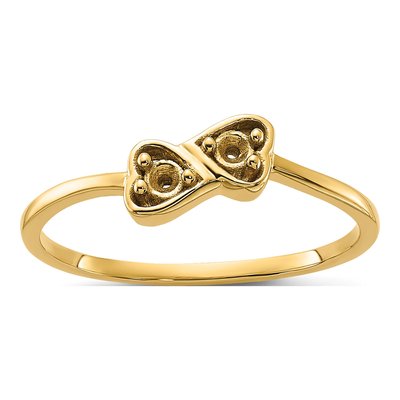 14K Yellow Gold Diamond Heart Ring Mounting