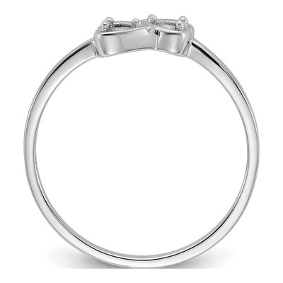 14K White Gold Heart Ring Mounting – view 3