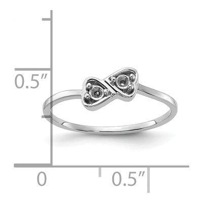 14K White Gold Heart Ring Mounting – view 4