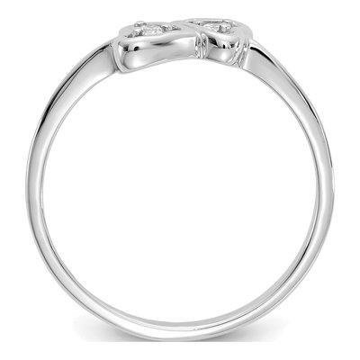 14K White Gold 1/20 ct tw Diamond Two Hearts Ring – view 3