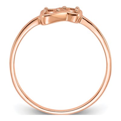 14K Rose Gold Heart Ring Mounting – view 2