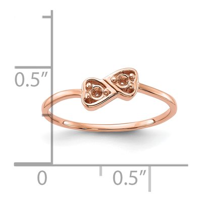14K Rose Gold Heart Ring Mounting – view 3
