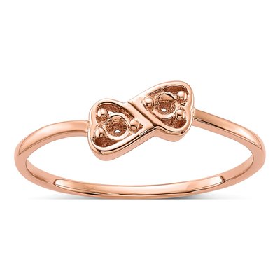 14K Rose Gold Heart Ring Mounting