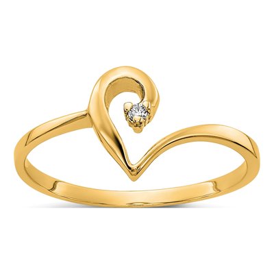 14K Yellow Gold Diamond Abstract Heart Ring Mounting