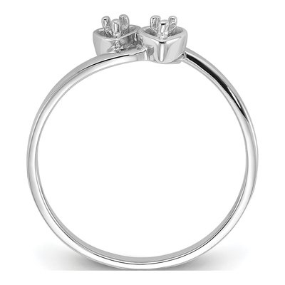 14K White Gold Heart Ring Mounting – view 3