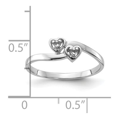 14K White Gold Heart Ring Mounting – view 4