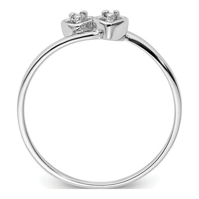 14K White Gold Diamond Two Hearts Ring – view 3
