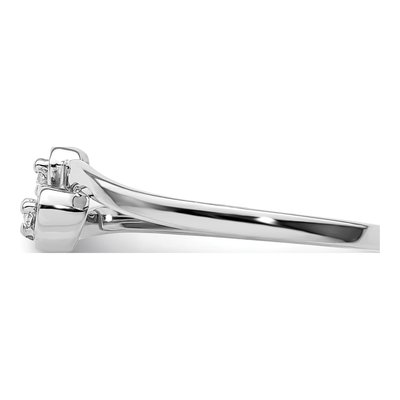 14K White Gold Diamond Two Hearts Ring – view 4