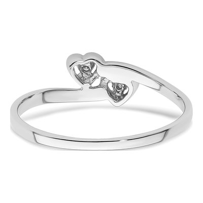 14K White Gold Diamond Two Hearts Ring – view 7