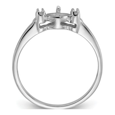 14K White Gold Pearl Ring Mounting – view 2