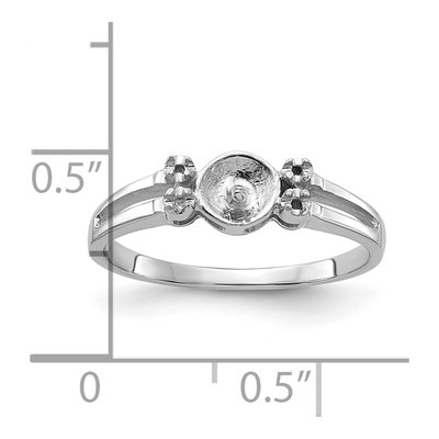14K White Gold Pearl Ring Mounting – view 3