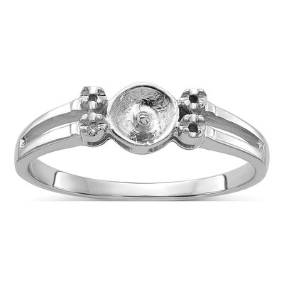 14K White Gold Pearl Ring Mounting