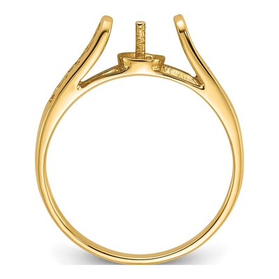 14K Yellow Gold Filigree for Pearl Ring Mounting – view 2
