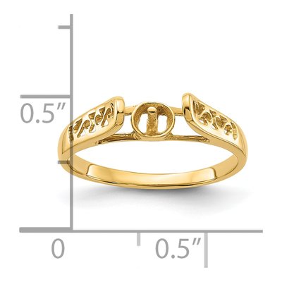 14K Yellow Gold Filigree for Pearl Ring Mounting – view 3