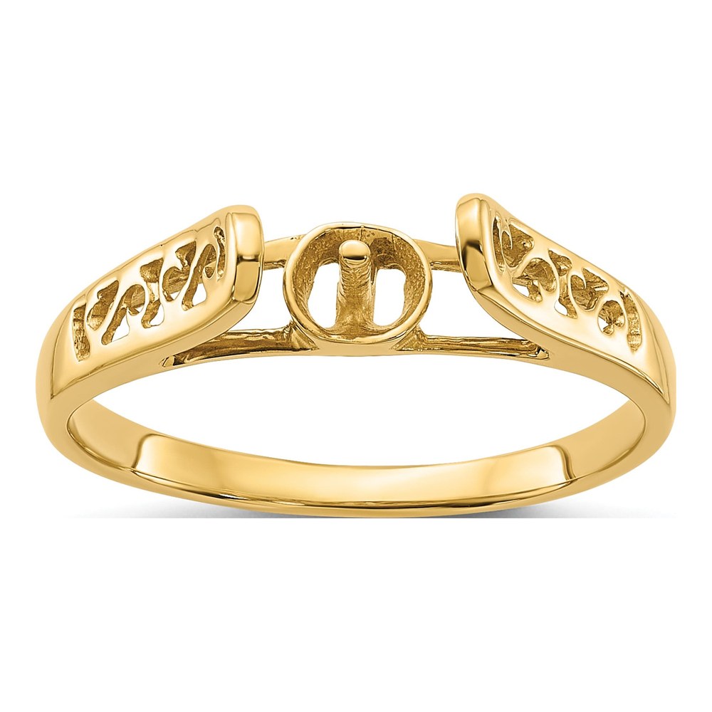 14K Yellow Gold Filigree for Pearl Ring Mounting