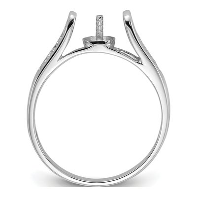 14K White Gold Filigree for Pearl Ring Mounting – view 2