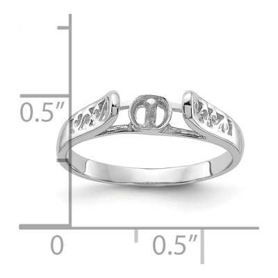 14K White Gold Filigree for Pearl Ring Mounting – view 3