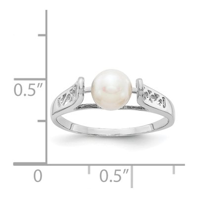 14K White Gold Freshwater Cultured Pearl Filigree Ring – view 5