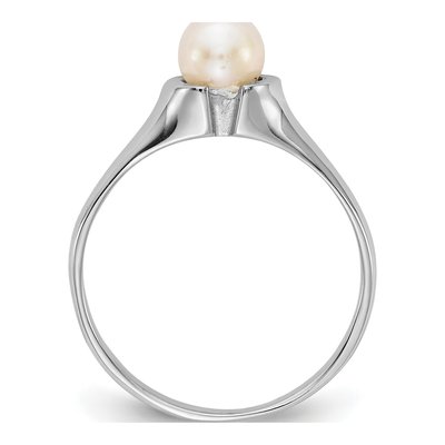 14K White Gold Freshwater Cultured Pearl Ring – view 2