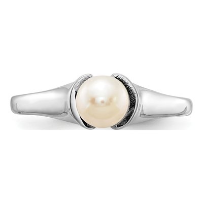 14K White Gold Freshwater Cultured Pearl Ring – view 4