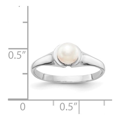 14K White Gold Freshwater Cultured Pearl Ring – view 5