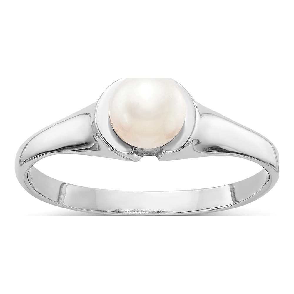 14K White Gold Freshwater Cultured Pearl Ring