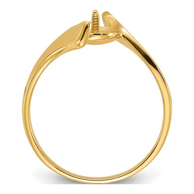 14K Yellow Gold Bypass for Pearl Ring Mounting – view 2
