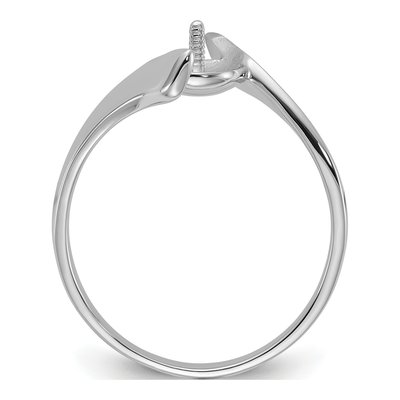 14K White Gold Bypass for Pearl Ring Mounting – view 2