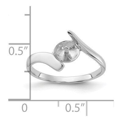 14K White Gold Bypass for Pearl Ring Mounting – view 3