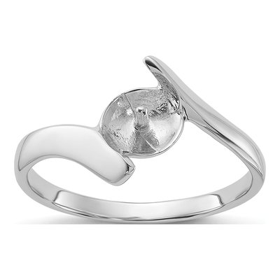 14K White Gold Bypass for Pearl Ring Mounting