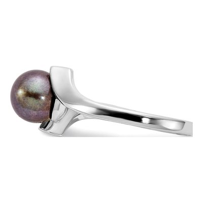 14K White Gold Black Pearl Bypass Ring – view 3