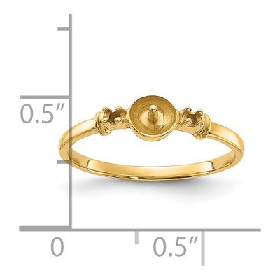 14K Yellow Gold Pearl Ring Mounting – view 3