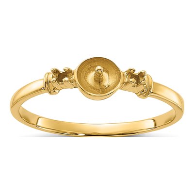 14K Yellow Gold Pearl Ring Mounting
