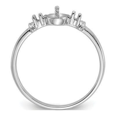 14K White Gold Pearl Ring Mounting – view 2