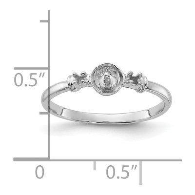 14K White Gold Pearl Ring Mounting – view 3