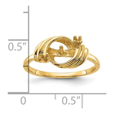 14K Yellow Gold Pearl Ring Mounting – view 3