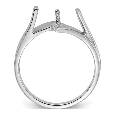 14K White Gold Pearl Ring Mounting – view 2