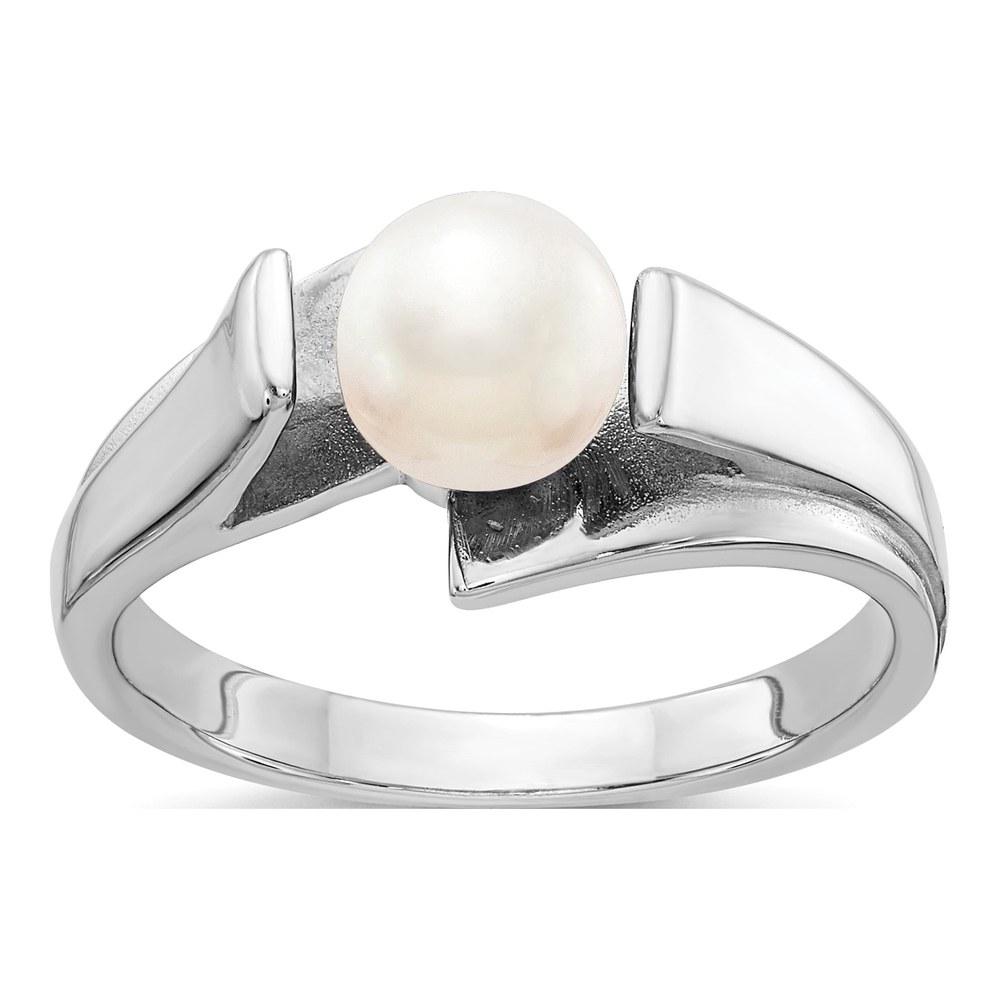 14K White Gold Freshwater Cultured Pearl Ring