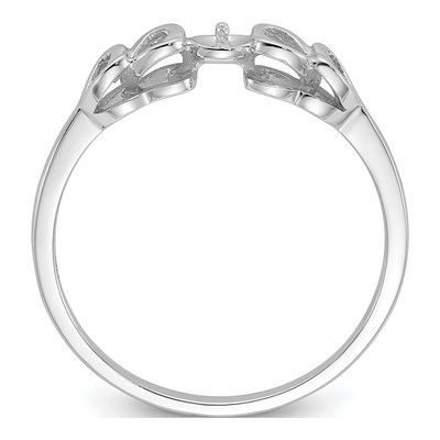 14K White Gold Heart for Pearl Ring Mounting – view 2