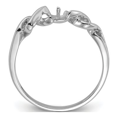14K White Gold Twisted Pearl Ring Mounting – view 2